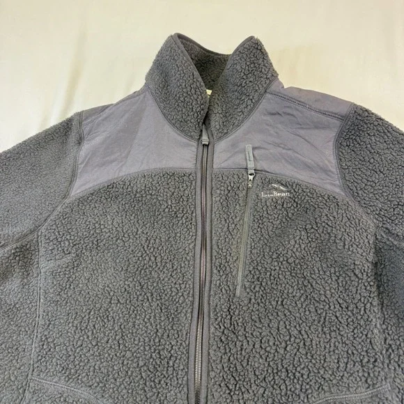 L.L.Bean‎ Gray Fleece Full Zip Jacket women's Polartec LRG. Comfort, sporty warm - Picture 3 of 16